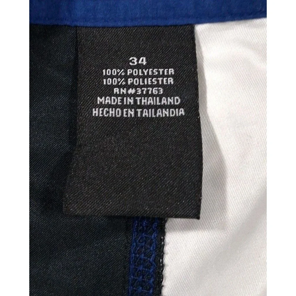 Ironman Triathlon Men's Board Shorts Size 34 Black Blue White Striped Swim...